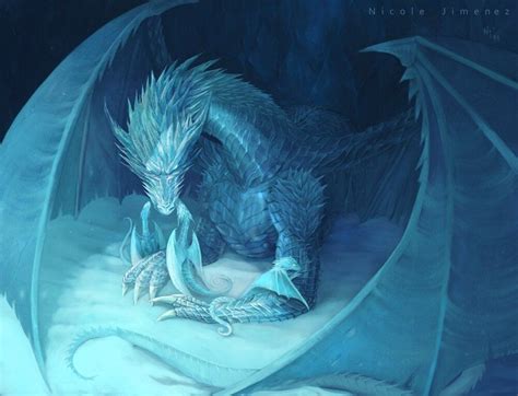 'Ice Dragon' by Nicole Jiménez : ImaginaryDragons Snow Dragon, Ice ...