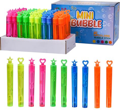 FORMIZON Bubbles for Kids, 50 Pcs Mini Bubble Wands, 5 Colors Star ...