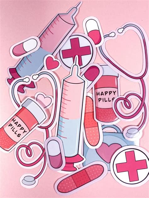 Medical Mini Self Care Sticker Pack Kawaii Nurse Stickers | Etsy in ...