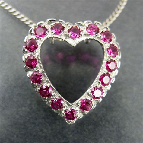 White Gold Ruby Heart Necklace | Ruby heart necklace, Necklace, Heart ...