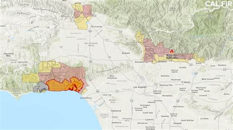 Los Angeles Wildfires in Map - Guide of the World