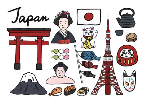 Collection of iconic symbols of Japan - Download Free Vectors, Clipart ...