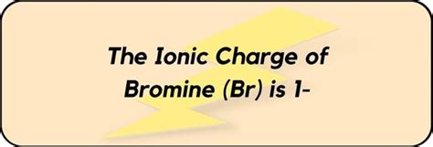 What is the Ionic Charge of Bromine (Br)? And Why?