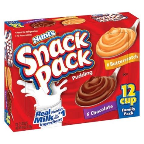 Hunt's Snack Pack Pudding Pudding Family Pack Butterscotch Chocolate ...