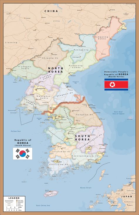 North & South Korea Map | Digital Vector | Creative Force