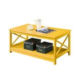 Convenience Concepts Oxford Coffee Table with Shelf, Yellow - Walmart.com