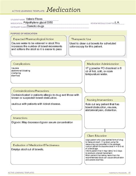 Ati med form polyethylene glycol 3350 - ACTIVE LEARNING TEMPLATES THERAPEUTIC PROCEDURE A ...