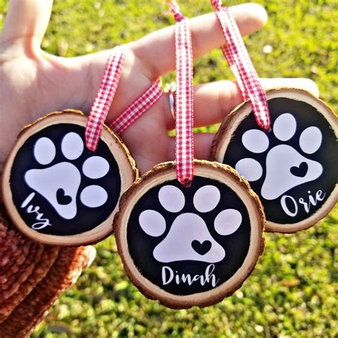 Personalized Pet Ornaments Custom Paw Print Ornaments - Etsy