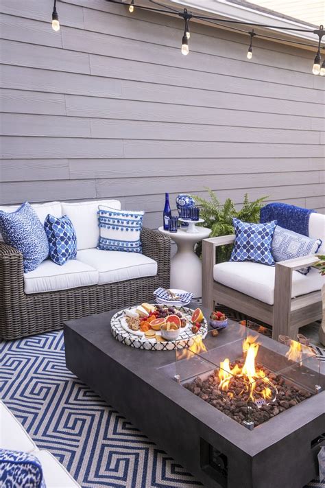 Patio Makeover with Frontgate | Outdoor patio decor, Blue patio decor ...