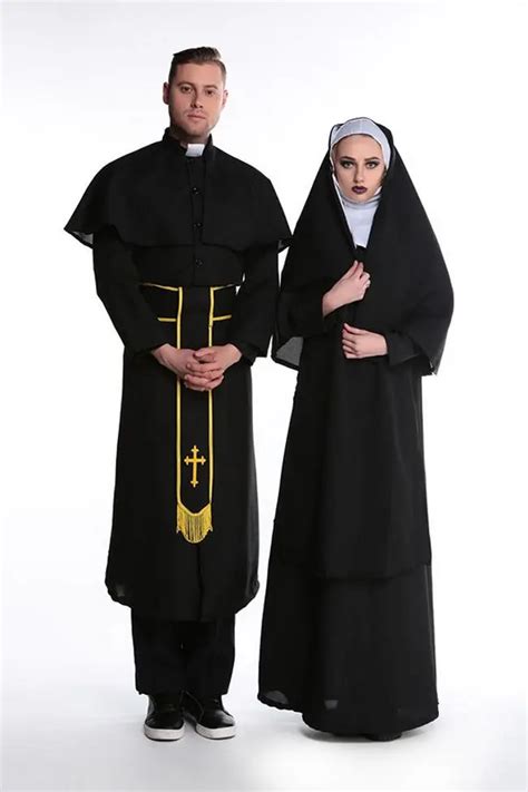 2017 Halloween Adult Priest Robe Medieval Monk Christian Missionary Costumes Fancy Cosplay ...