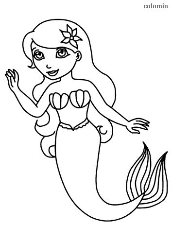 Printable Easy Mermaid Coloring Pages : 40 the little mermaid pictures ...