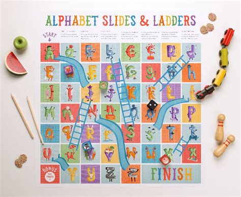 ALPHABET SLIDES AND LADDERS FREE PRINTABLE GAME | Free printable games, Printable board games ...