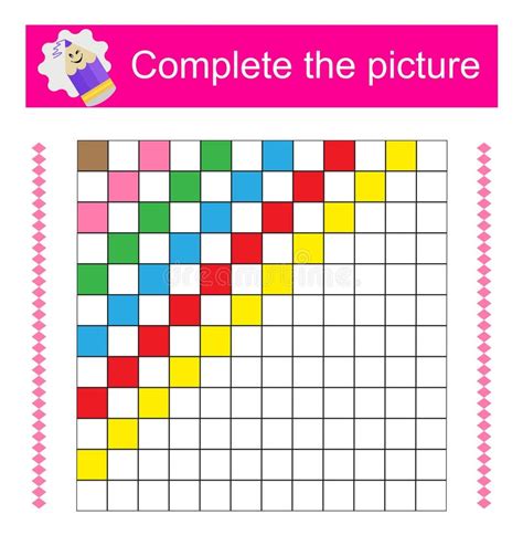 Educational Game for Preschoolers, Kids. Painting a Mirror Image Stock Illustration ...