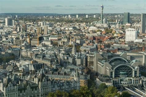 Aerial View of London from London Eye in Late October Stock Photo ...