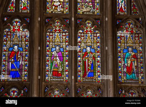 Stained glass windows of Winchester Cathedral, Hampshire, England Stock Photo: 89201355 - Alamy