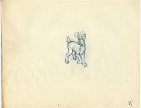 Disney LADY AND THE TRAMP Full-figure Animation Drawing of TRAMP by ...