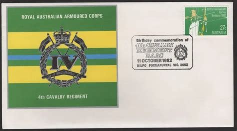 1982 RAAC ARMOURED Corps 4th CAVALRY Regiment Milpo PUCKAPUNYAL Cover ...