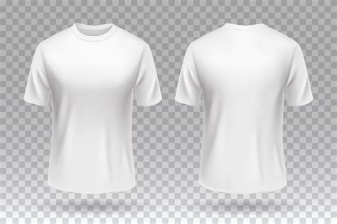 White blank T-shirt front and back template mockup design isolated ...