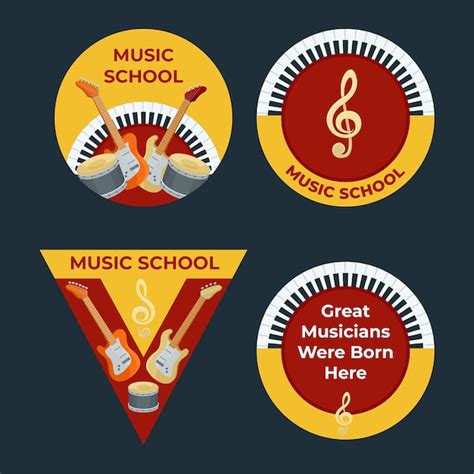Free Vector | Hand drawn music school labels template