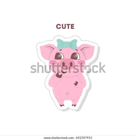 Cute Pig Sticker Isolated Emoji On Stock Illustration 692397955 ...