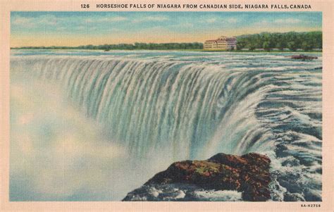 Vintage Postcard Niagara Falls Horseshoe Falls of Niagara from Canadian ...