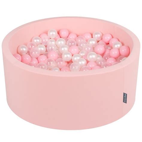 KiddyMoon Baby Foam Ball Pit with Balls ∅ 7cm / 2.75in Certified, Pink:Light Pink/Pearl ...