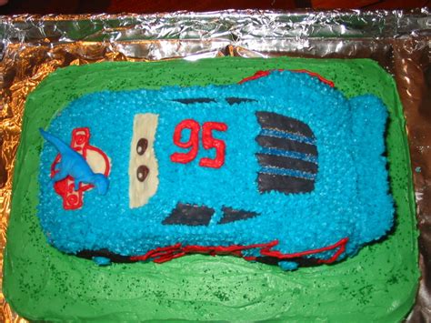 Dinoco Blue Lightning Mcqueen Cake - CakeCentral.com