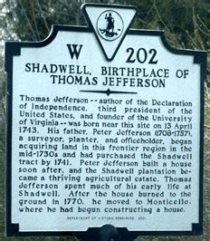 Shadwell, Birthplace of Thomas Jefferson - Virginia Historical Markers ...