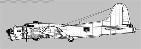 Boeing B-17 Flying Fortress. Vector Drawing of World War 2 Heavy Bomber. Stock Vector ...