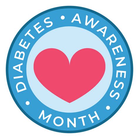 Diabetes Awareness Month Heart Badge Sticker PNG & SVG Design For T-Shirts