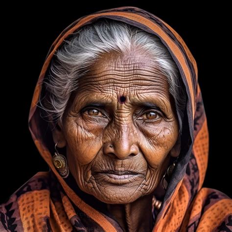 Premium AI Image | An old woman with wrinkles on her face