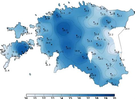 Minimum of annual precipitation in Estonia in 1957 – 2009 | Download ...