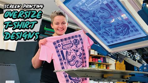 Screen printing OVERSIZE t-shirt designs - YouTube