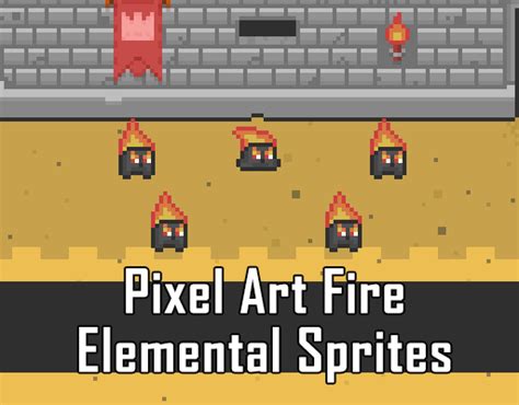 2D Pixel Art Fire Elemental Sprites by Elthen's Pixel Art Shop