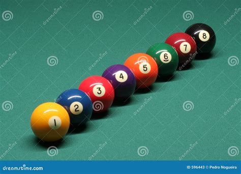 Pool Balls From Number 01 To 08 Stock Photos - Image: 596443