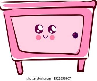 Pink Bedside Table Illustration Vector On Stock Vector (Royalty Free) 1521658907 | Shutterstock