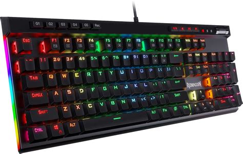 Redragon K580 青軸 ゲーミングキーボード メカニカルキーボード VATA LEDバックライト メディアキー NEW ARRIVAL RGB 104キー衝突なし 5キーマクロ記録機能