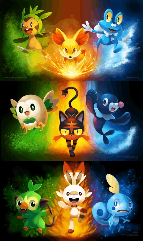 Pokemon Images: Fanart Pokemon Gen 8 Starters C9F