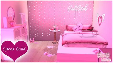 Bright Pink Neon Bedroom | The Sims 4 CC Speed Build - YouTube
