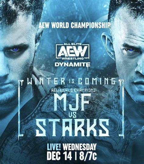 Official graphic for the AEW World Championship match at Winter is ...