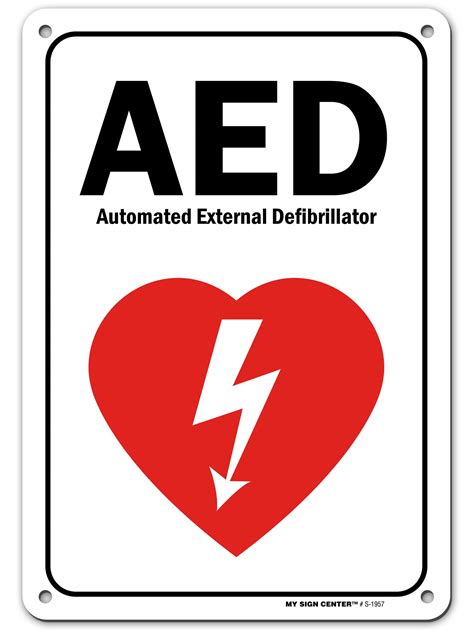 Buy AED Sign Automated External Defibrillator AED Wall Sign, 7" x 10" Industrial Grade Aluminum ...