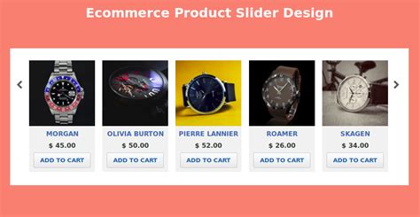 Carousel Product Slider Example Usign html,css | Html css, Slider design, Html