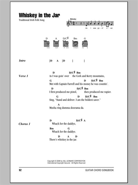 Whiskey In The Jar by Irish Folksong - Guitar Chords/Lyrics - Guitar ...