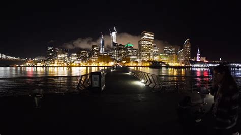 San Francisco Bay Bridge at Night - 360 Video (Pier 14) LED Light Show 6K Sony A7SII 360 Camera ...