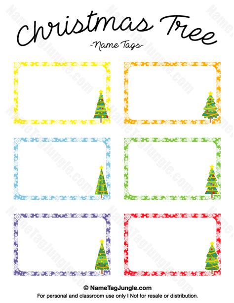 Free printable Christmas tree name tags. The template can also be used ...