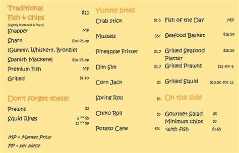 Menu at Holy Mackerel Fish and Chips fast food, Leeming