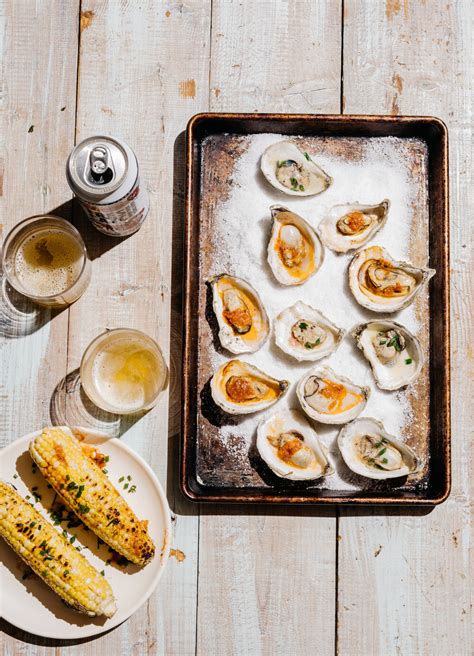 Grilled Oysters with Tomato-Horseradish and Mignonette Butters and Corn on the Cob — Edible Boston