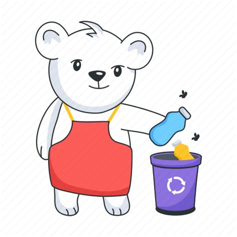 Throwing garbage, throwing trash, bear character, cute bear, trash bin sticker - Download on ...