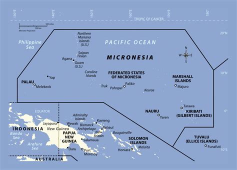 Large political map of Micronesia | Micronesia | Oceania | Mapsland ...