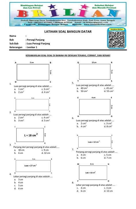 Soal Matematika Kelas 4 Sd Keliling Dan Luas Segitiga Tes Soa – Salam Selim